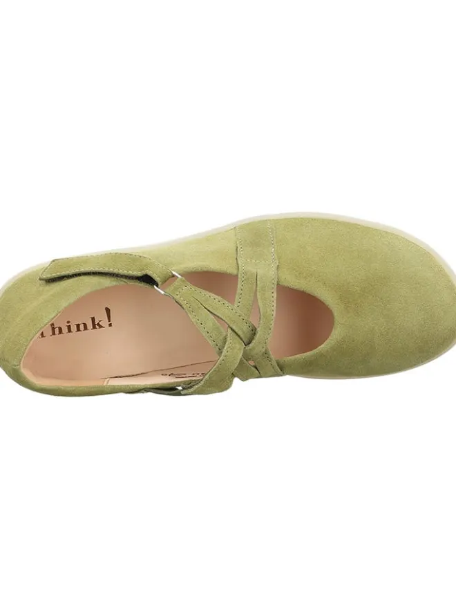 Think! Sandalen^Leder-Ballerinas in Khaki