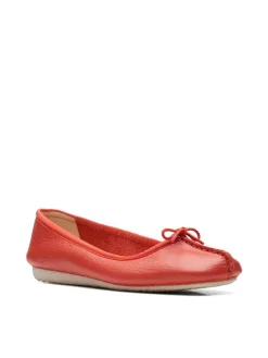 Leder-Ballerinas in Orange>Clarks Hot