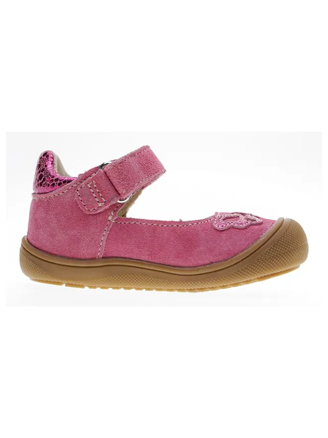 Leder-Ballerinas in Rosa>lamino