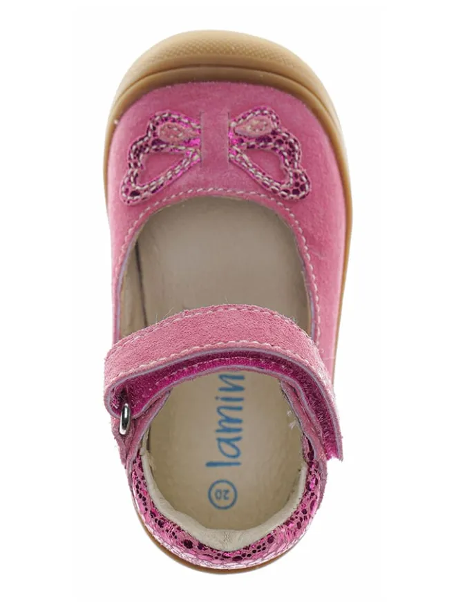 Leder-Ballerinas in Rosa>lamino