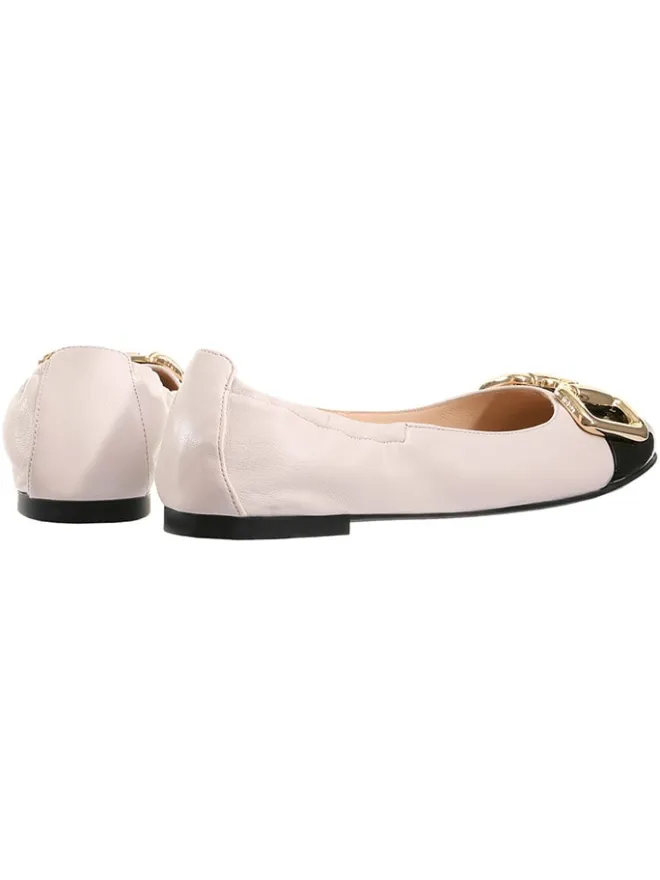 Leder-Ballerinas in Rosa/ Schwarz>Högl Best