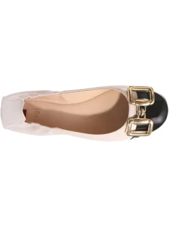 Leder-Ballerinas in Rosa/ Schwarz><noscript><img width=