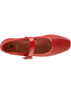 Leder-Ballerinas in Rot><noscript><img width=
