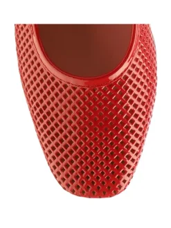 Leder-Ballerinas in Rot><noscript><img width=