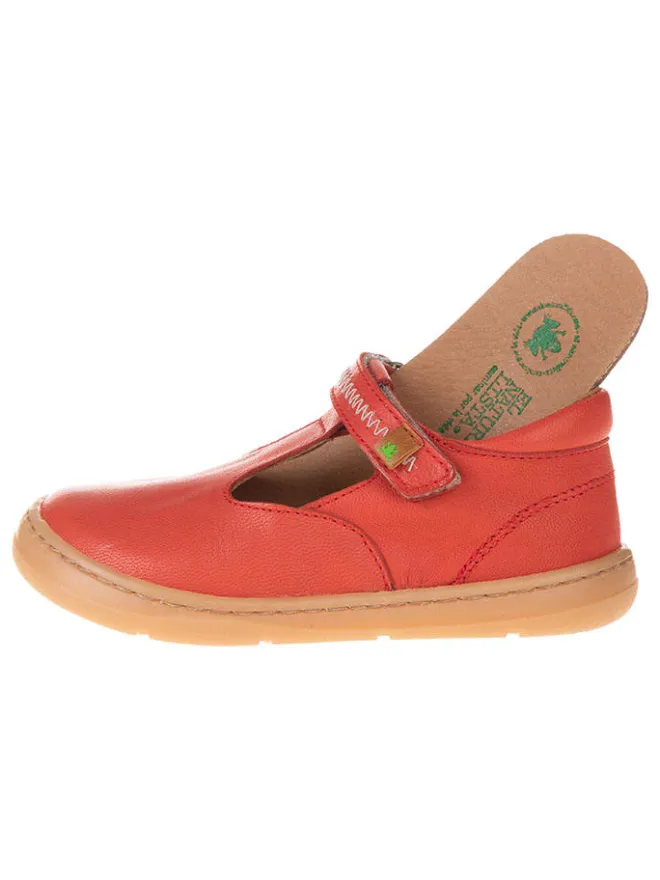 Leder-Ballerinas in Rot>El Naturalista Discount