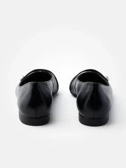 Leder-Ballerinas in Schwarz><noscript><img width=