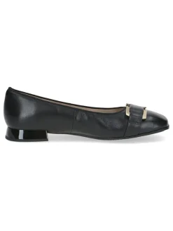 Leder-Ballerinas in Schwarz><noscript><img width=