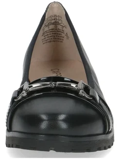 Leder-Ballerinas in Schwarz><noscript><img width=
