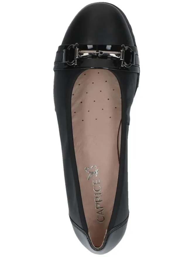 Leder-Ballerinas in Schwarz>Caprice Sale