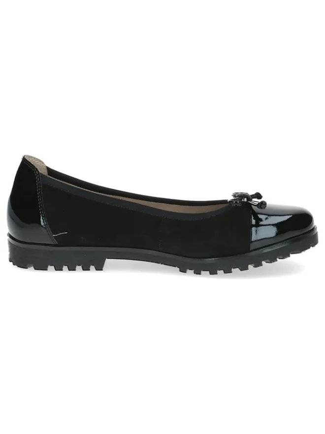 Leder-Ballerinas in Schwarz>Caprice Clearance