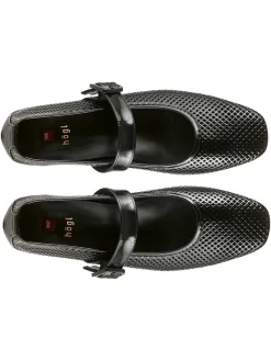 Leder-Ballerinas in Schwarz><noscript><img width=