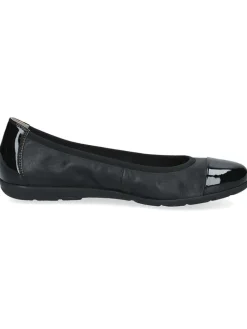 Leder-Ballerinas in Schwarz><noscript><img width=