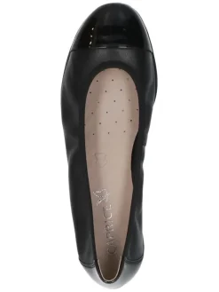 Leder-Ballerinas in Schwarz><noscript><img width=