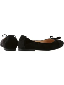 Leder-Ballerinas in Schwarz><noscript><img width=