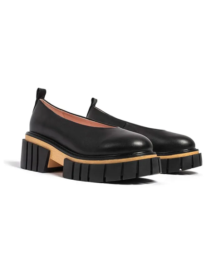 loft37 Ballerinas^Leder-Ballerinas in Schwarz/ Hellbraun