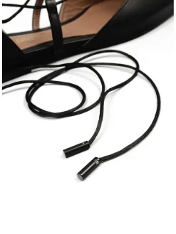Leder-Ballerinas in Schwarz><noscript><img width=