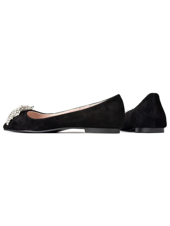 Leder-Ballerinas in Schwarz>loft37 Discount