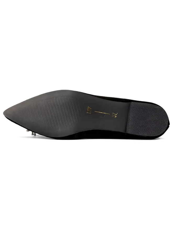 Leder-Ballerinas in Schwarz>loft37 Discount