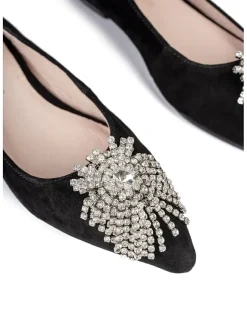 Leder-Ballerinas in Schwarz><noscript><img width=