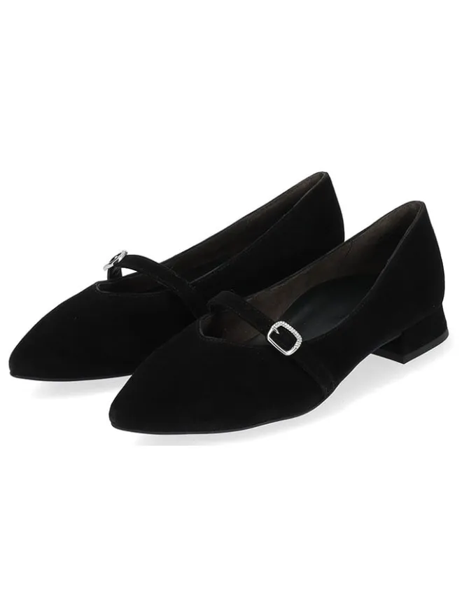 Paul Green Ballerinas^Leder-Ballerinas in Schwarz