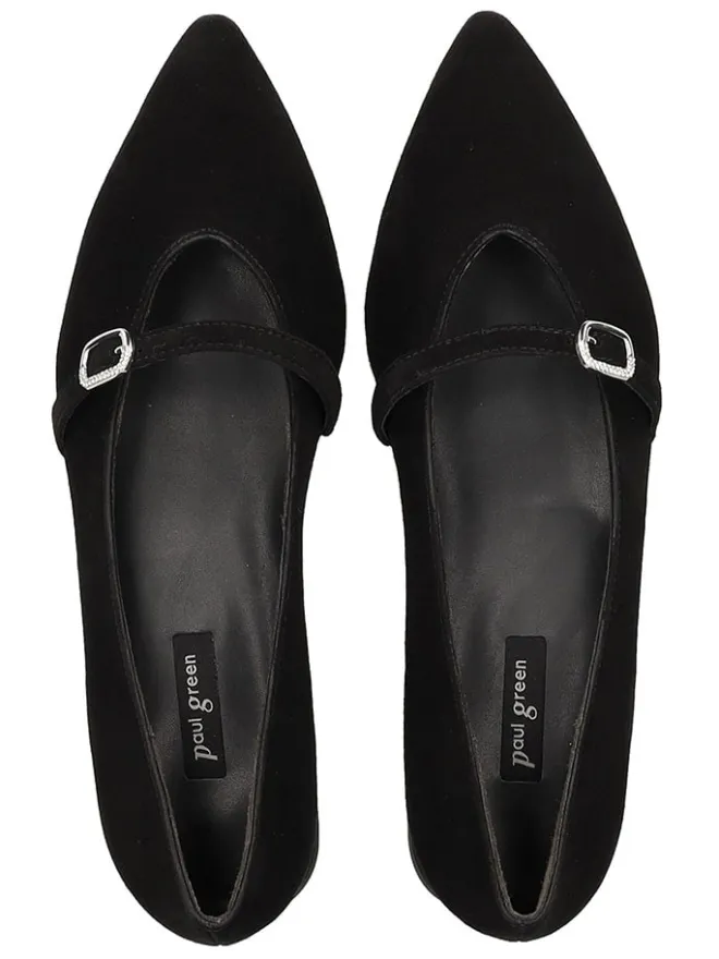 Paul Green Ballerinas^Leder-Ballerinas in Schwarz