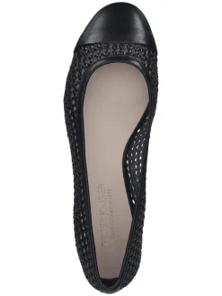 Leder-Ballerinas in Schwarz><noscript><img width=