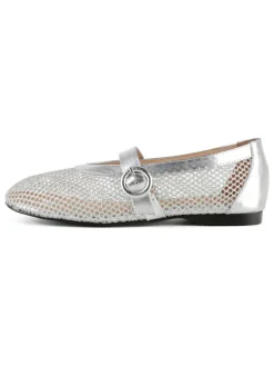 Leder-Ballerinas in Silber>loft37 Hot