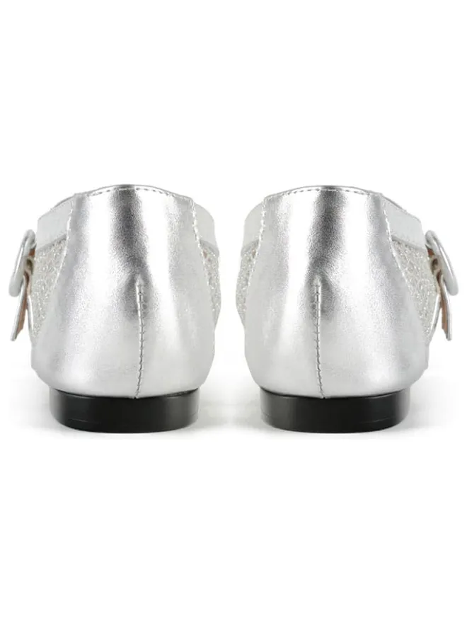 Leder-Ballerinas in Silber>loft37 Hot