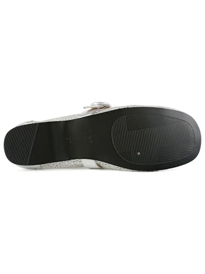 Leder-Ballerinas in Silber>loft37 Hot