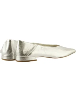 Leder-Ballerinas in Silber><noscript><img width=