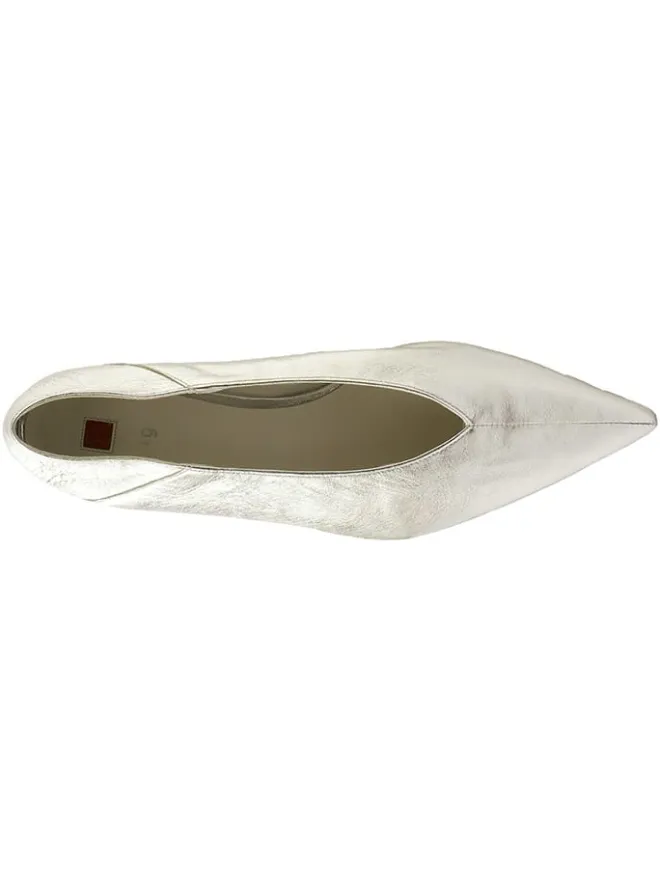 Leder-Ballerinas in Silber>Högl New
