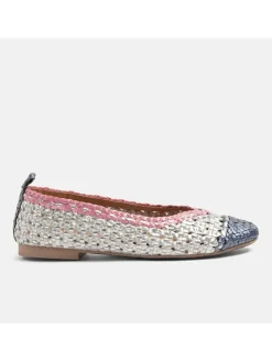 Leder-Ballerinas in Silber>Lazamani Discount