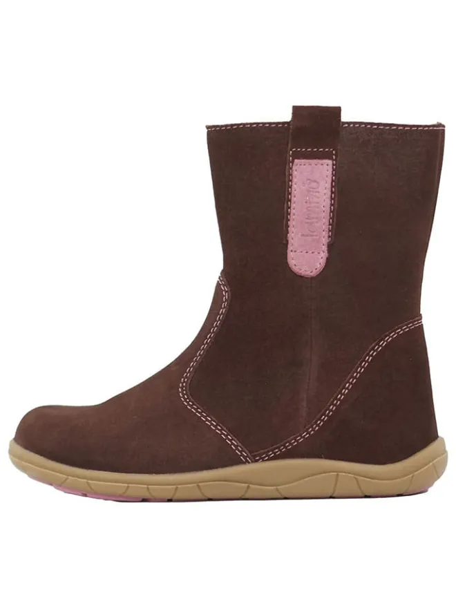 Leder-Barfuß-Boots in Braun>lamino