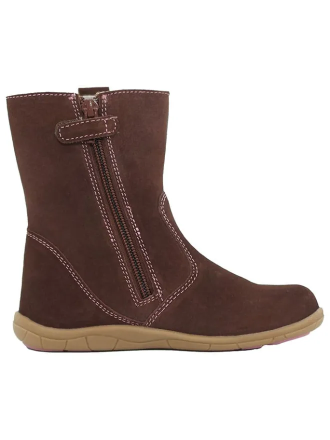 Leder-Barfuß-Boots in Braun>lamino