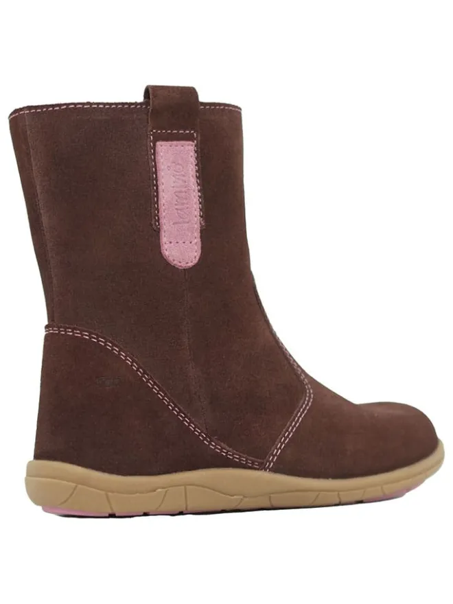 Leder-Barfuß-Boots in Braun>lamino