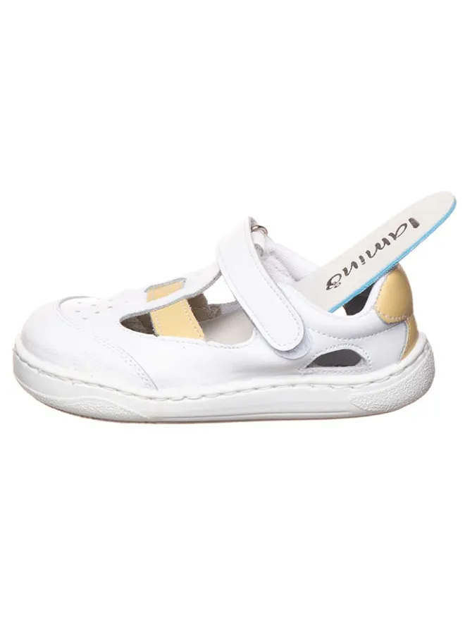 Leder-Barfuß-Halbsandalen in Weiß>lamino Best