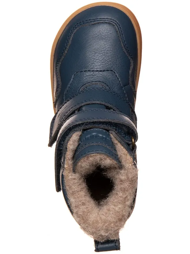 Leder-Barfußschuhe in Dunkelblau>bisgaard