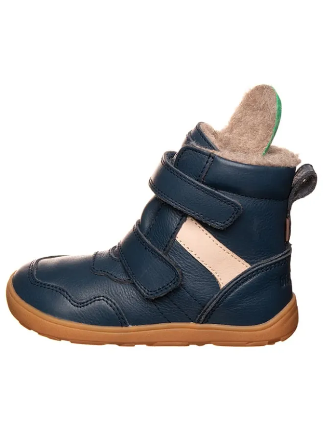 Leder-Barfußschuhe in Dunkelblau>bisgaard