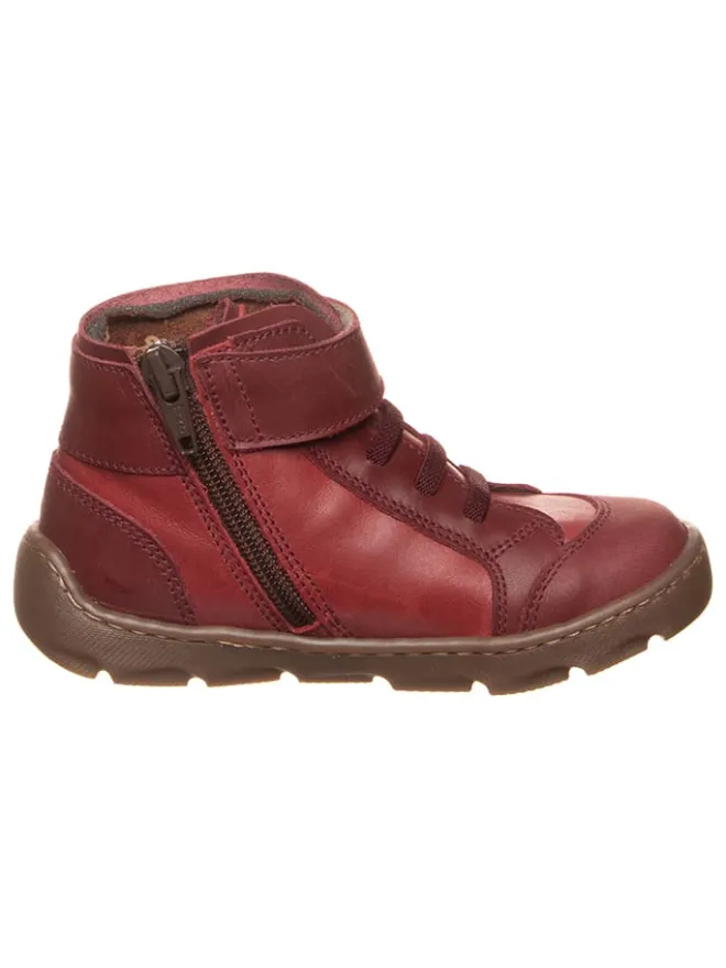 Leder-Barfußschuhe in Bordeaux>kmins Sale