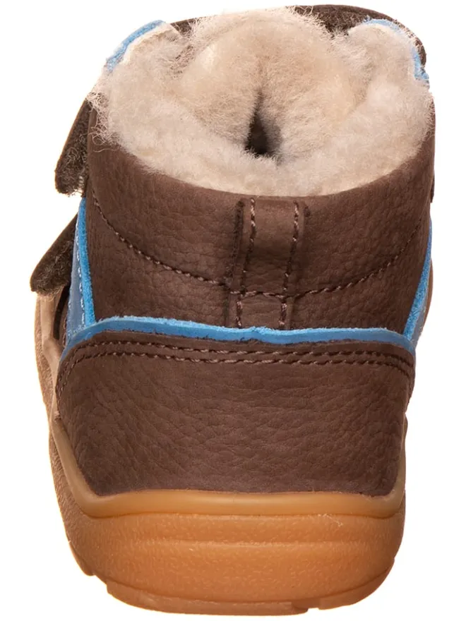 Leder-Barfußschuhe in Braun/ Hellblau>bisgaard Discount