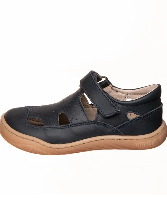 kmins Sandalen·Halbsandalen^Leder-Barfußschuhe in Dunkelblau
