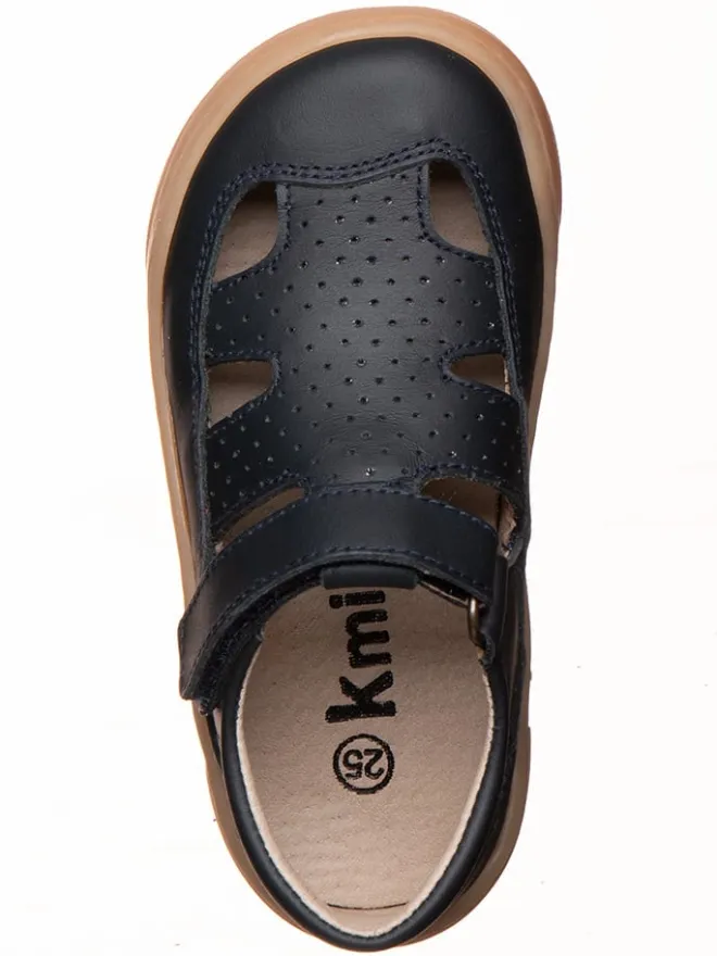 kmins Sandalen·Halbsandalen^Leder-Barfußschuhe in Dunkelblau