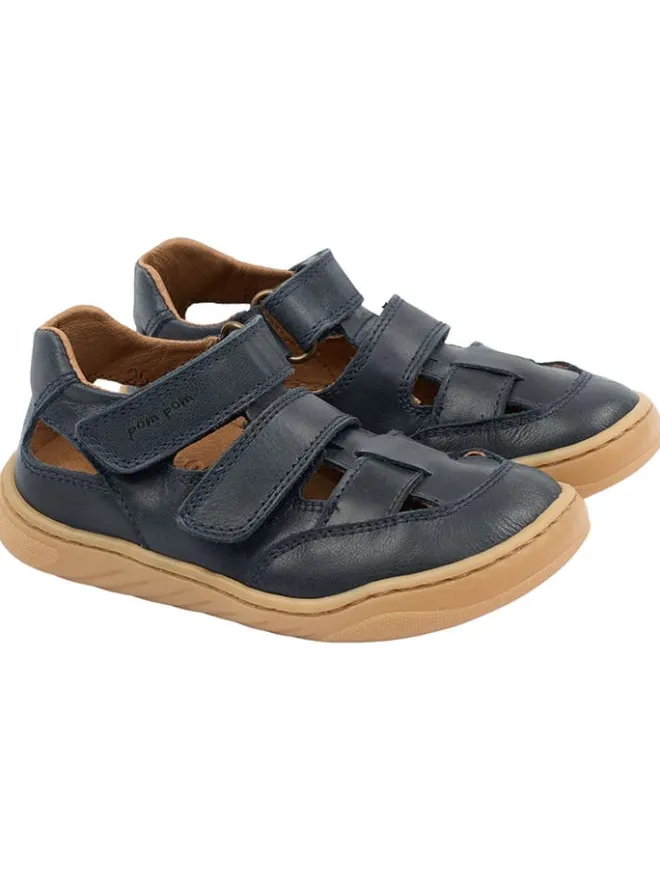 Leder-Barfußschuhe in Dunkelblau>POM POM Sale