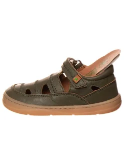 El Naturalista Sandalen·Halbsandalen^Leder-Barfußschuhe in Dunkelgrün