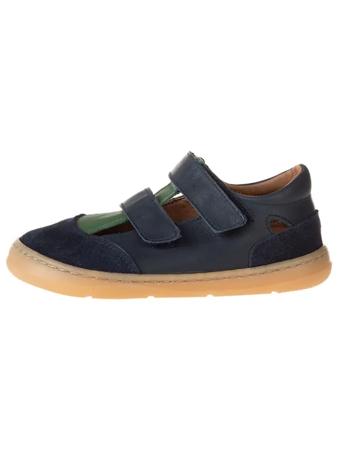 kmins Sandalen·Halbsandalen^Leder-Barfußschuhe in Dunkelblau