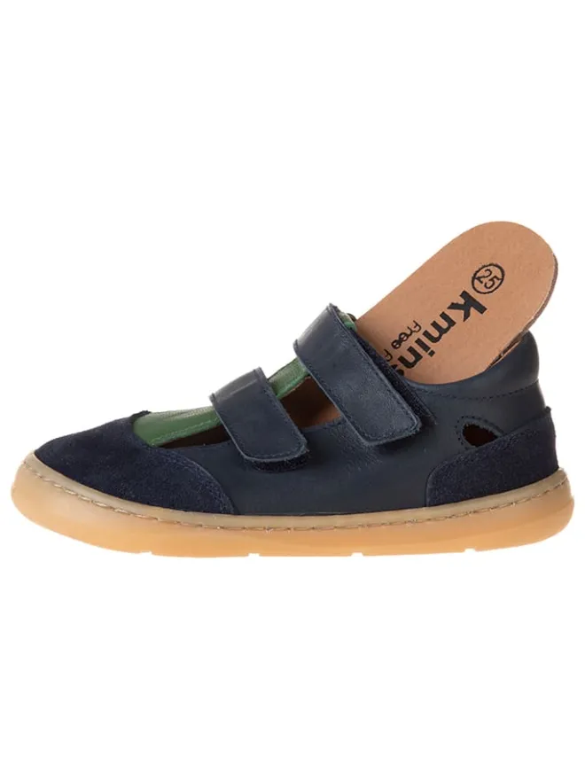 kmins Sandalen·Halbsandalen^Leder-Barfußschuhe in Dunkelblau