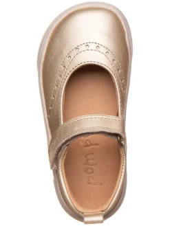 POM POM Ballerinas^Leder-Barfußschuhe in Gold