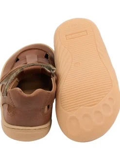 POM POM Sandalen·Halbsandalen^Leder-Barfußschuhe in Hellbraun