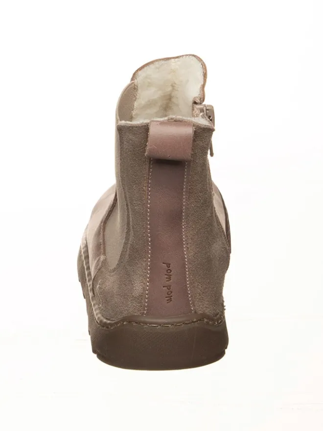 POM POM Stiefel & Boots·Boots^Leder-Barfußschuhe in Hellbraun
