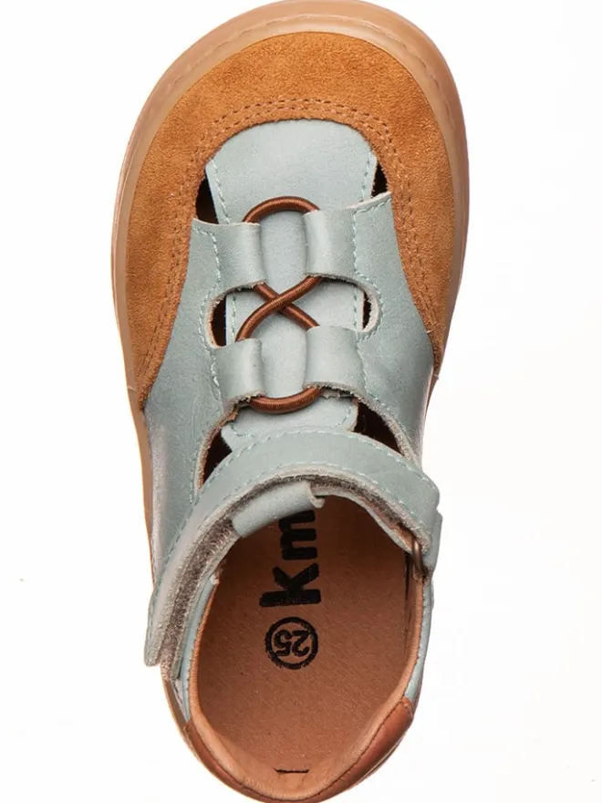 Leder-Barfußschuhe in Hellbraun/ Hellblau>kmins Outlet